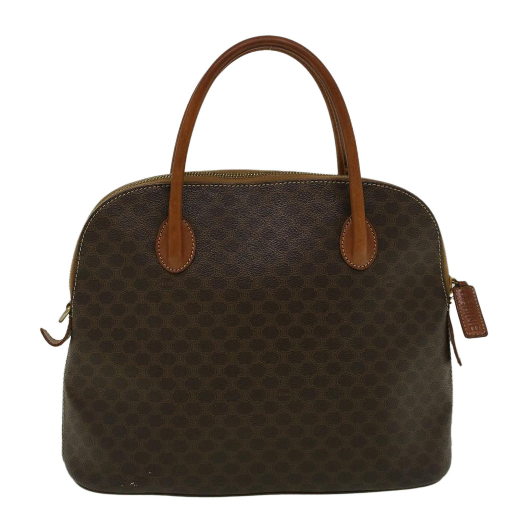 CELINE Macadam Canvas Hand Bag PVC Leather Brown  59246