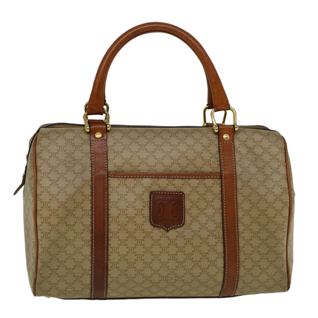 CELINE Macadam Canvas Hand Bag PVC Leather Beige  59247