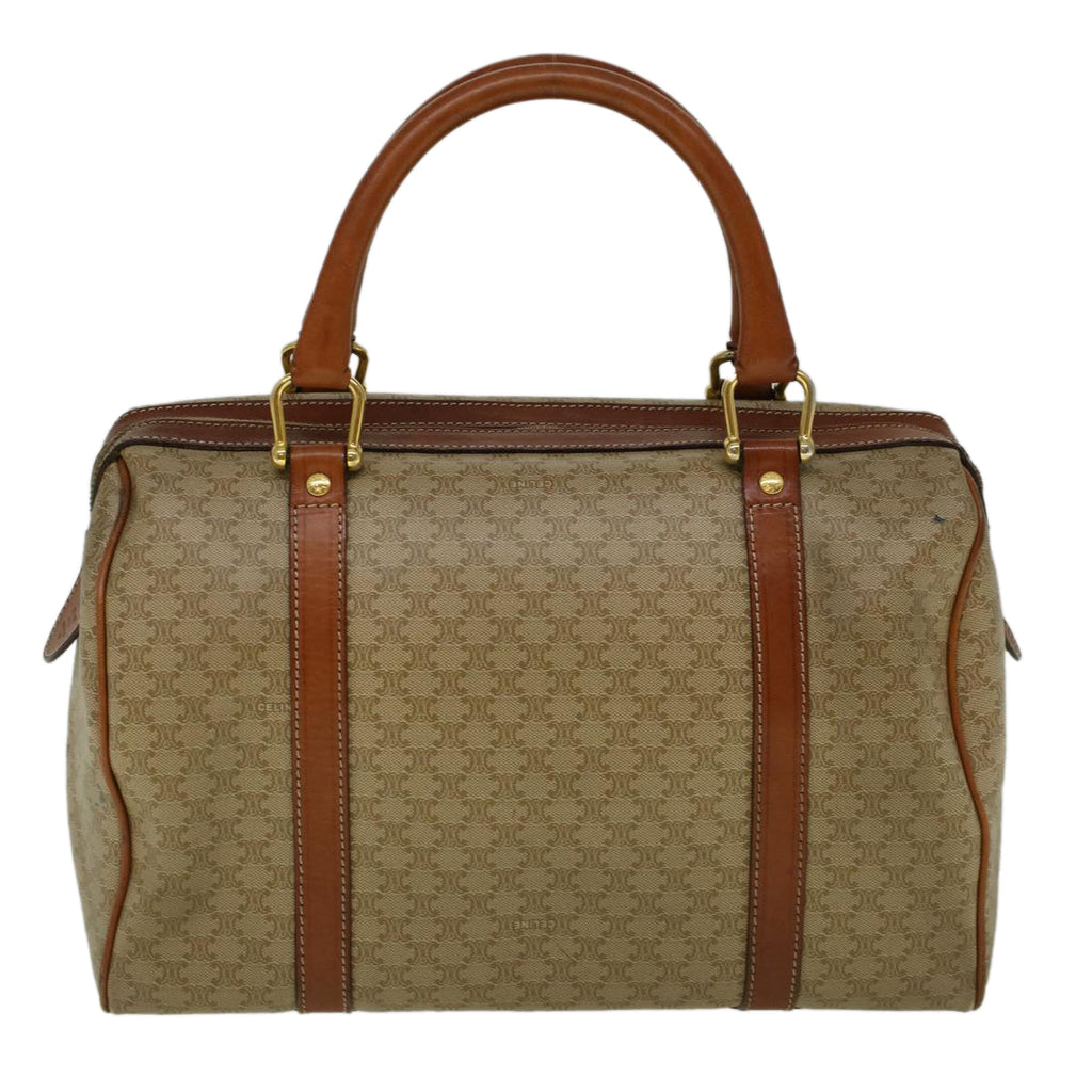 CELINE Macadam Canvas Hand Bag PVC Leather Beige  59247