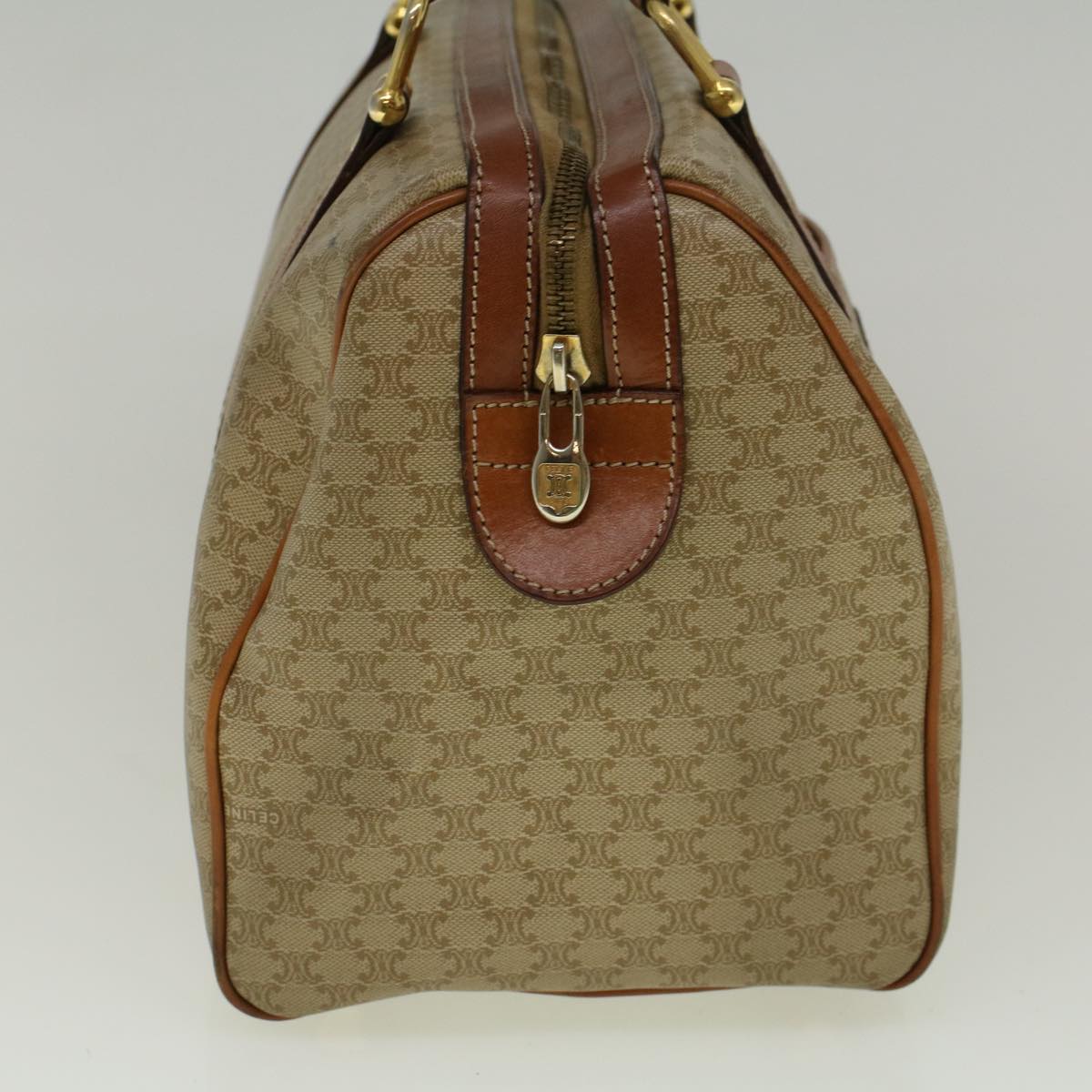 CELINE Macadam Canvas Hand Bag PVC Leather Beige  59247