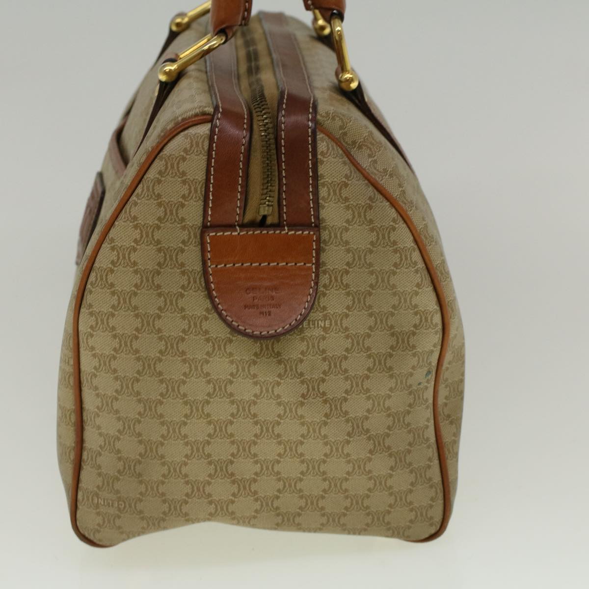CELINE Macadam Canvas Hand Bag PVC Leather Beige  59247