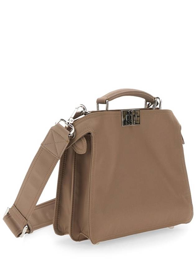 Fendi Peekaboo Nylon Shoulder Bag Beige