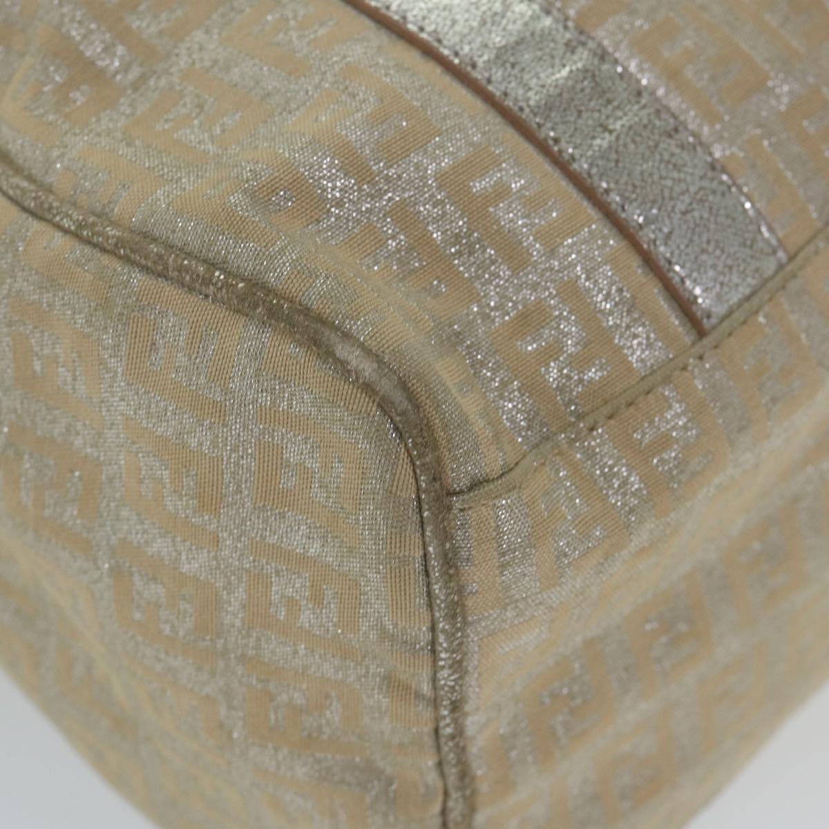 FENDI Zucchino Canvas Hand Bag Silver59329