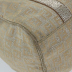 FENDI Zucchino Canvas Hand Bag Silver59329