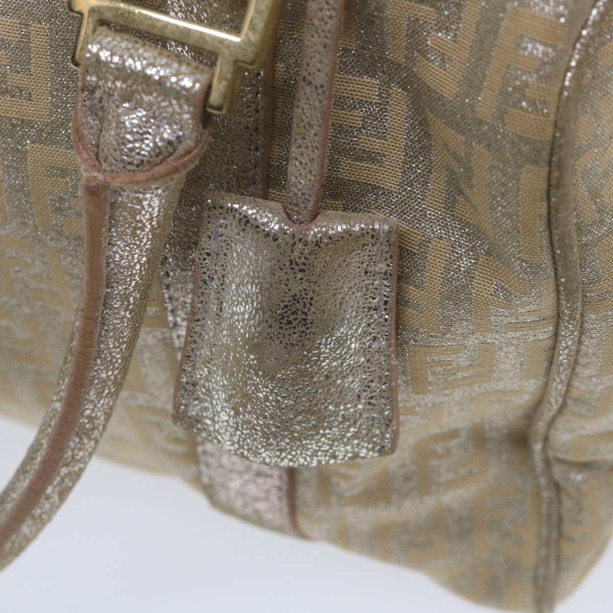 FENDI Zucchino Canvas Hand Bag Silver59329