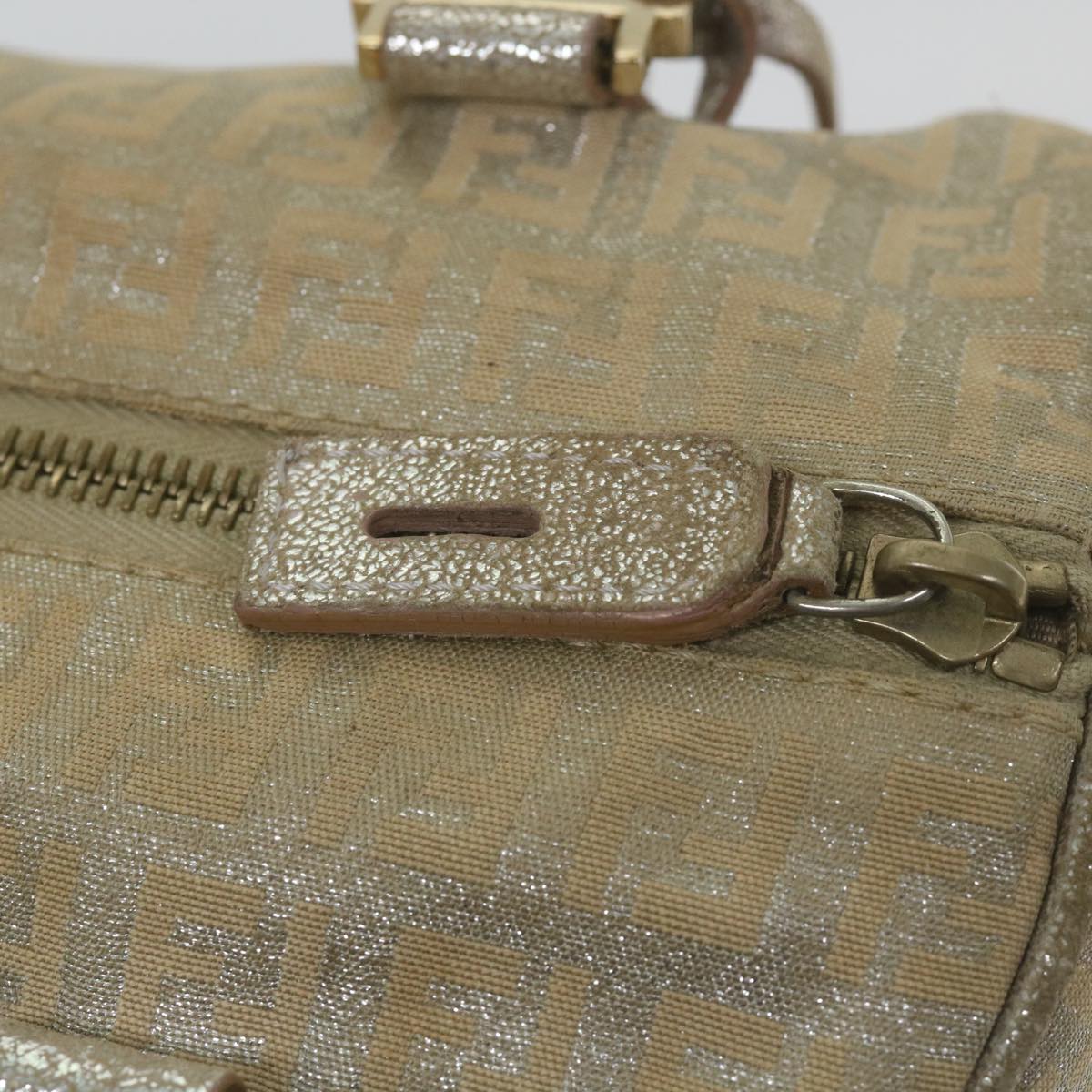 FENDI Zucchino Canvas Hand Bag Silver59329