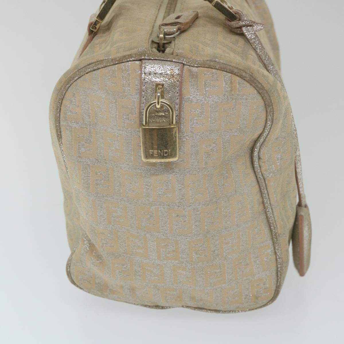 FENDI Zucchino Canvas Hand Bag Silver59329