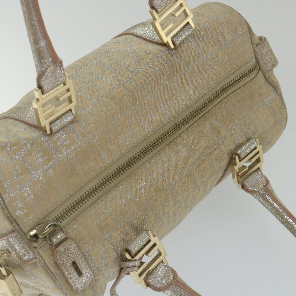 FENDI Zucchino Canvas Hand Bag Silver59329