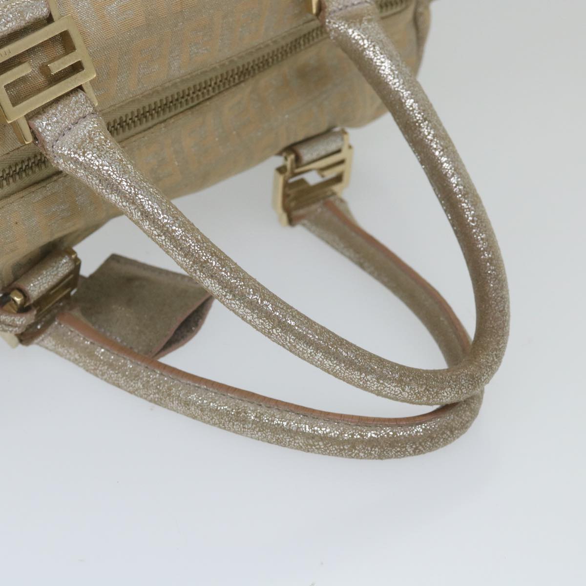 FENDI Zucchino Canvas Hand Bag Silver59329