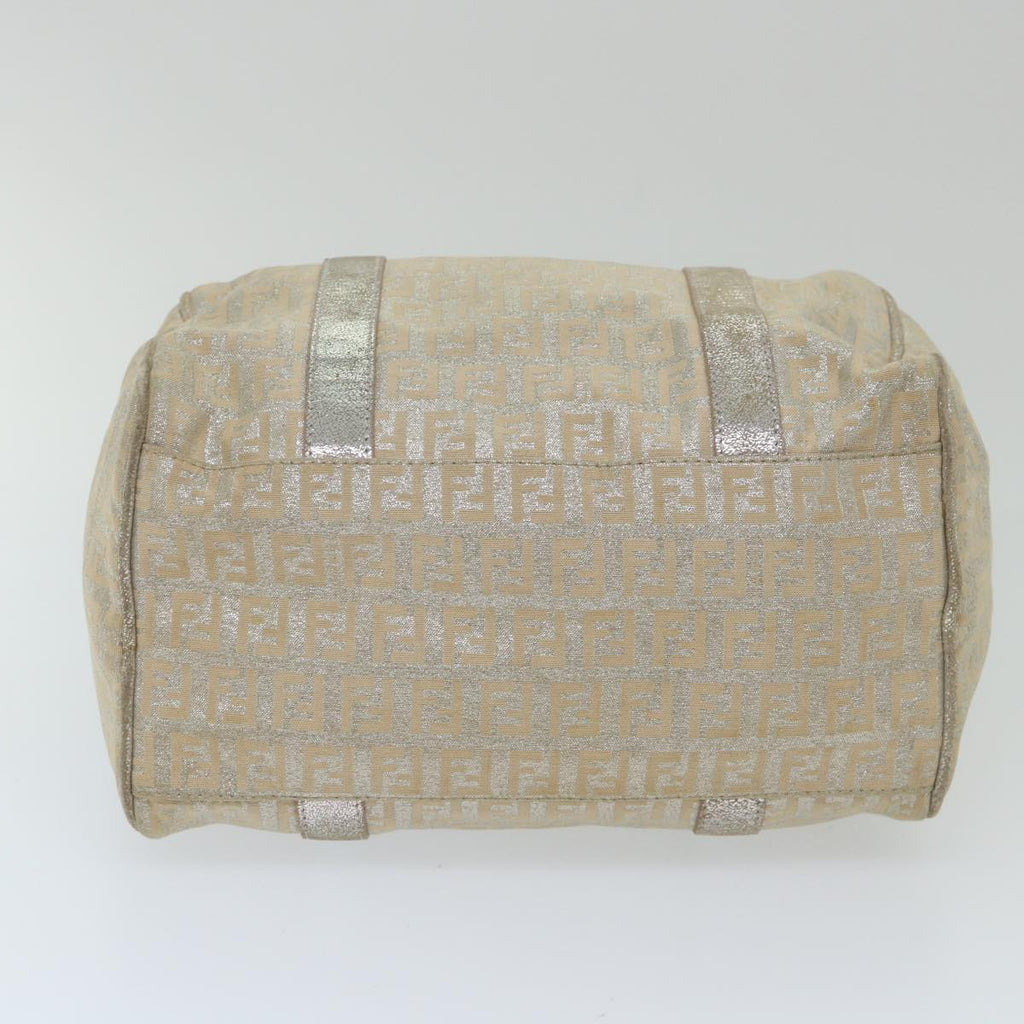 FENDI Zucchino Canvas Hand Bag Silver59329