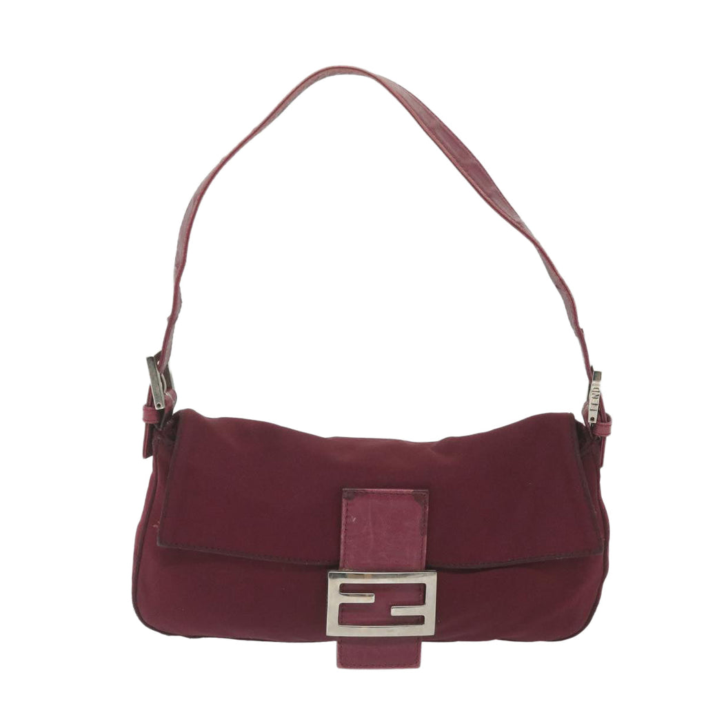 FENDI Mamma Baguette Shoulder Bag Nylon Bordeaux 2308 26424 01859458