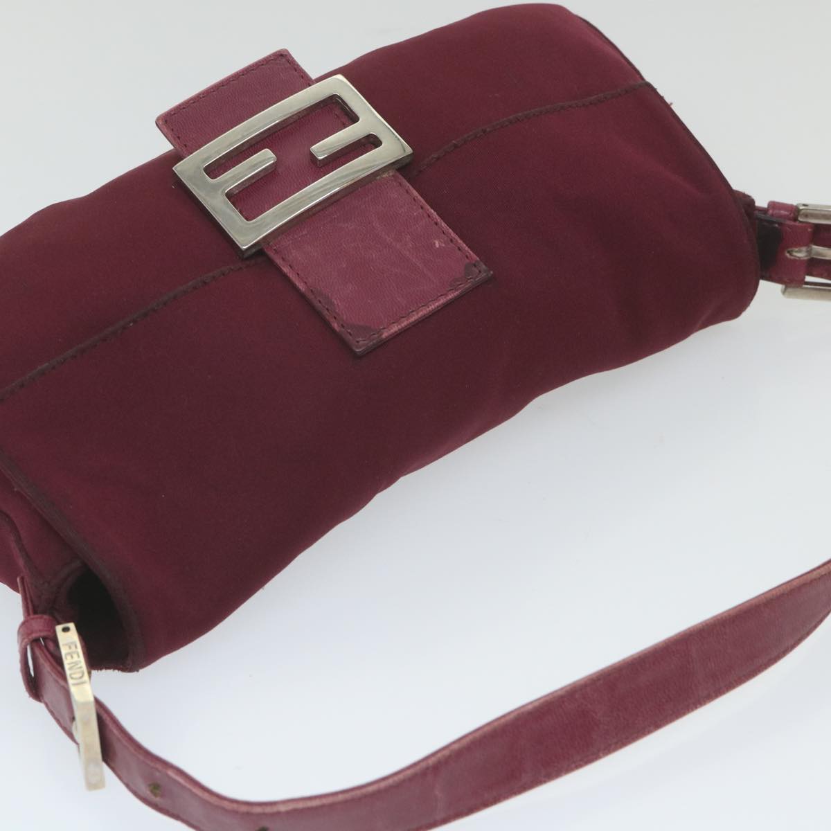 FENDI Mamma Baguette Shoulder Bag Nylon Bordeaux 2308 26424 01859458
