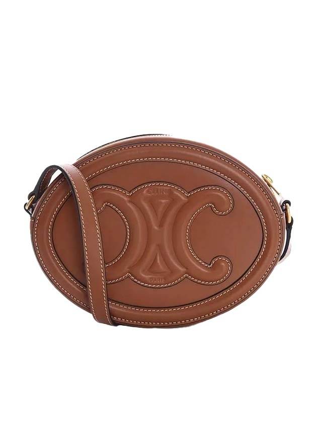 CELINE Cuir Triomphe Calfskin Cross Bag Tan