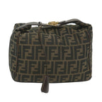 FENDI Zucca Canvas Vanity Cosmetic Pouch Black Brown59689