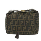 FENDI Zucca Canvas Vanity Cosmetic Pouch Black Brown59689