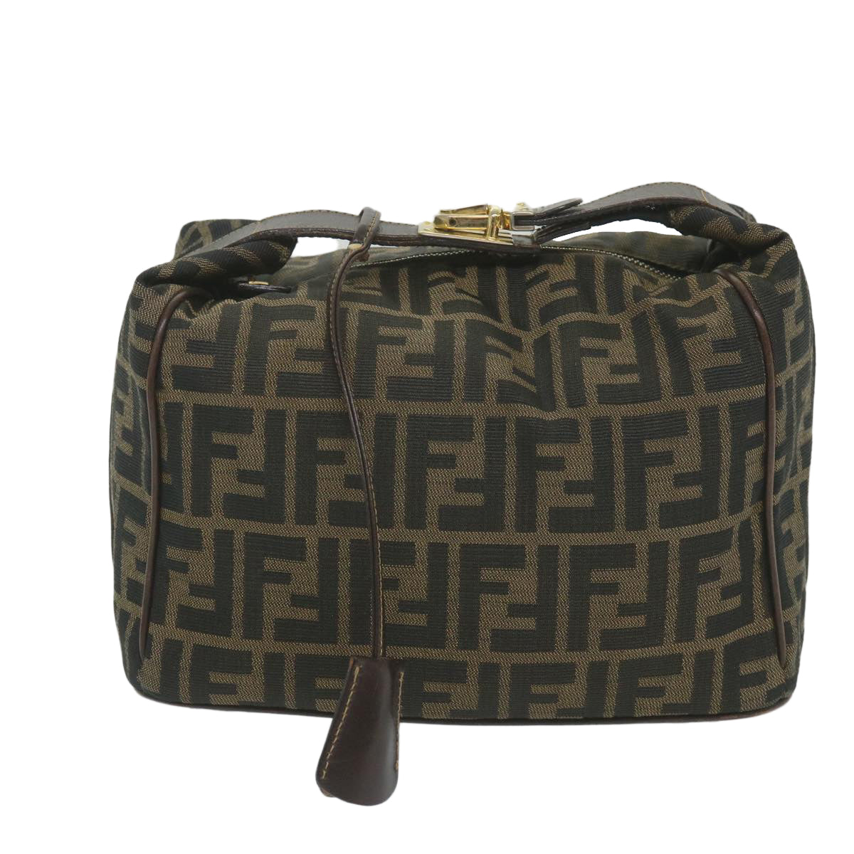 FENDI Zucca Canvas Vanity Cosmetic Pouch Black Brown59689