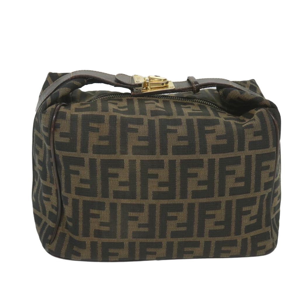 FENDI Zucca Canvas Vanity Cosmetic Pouch Black Brown59689