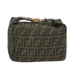 FENDI Zucca Canvas Vanity Cosmetic Pouch Black Brown59689