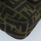 FENDI Zucca Canvas Mini Mamma Baguette Hand Bag Black Brown59810A