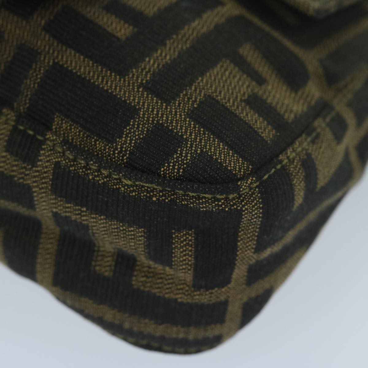 FENDI Zucca Canvas Mini Mamma Baguette Hand Bag Black Brown59810A