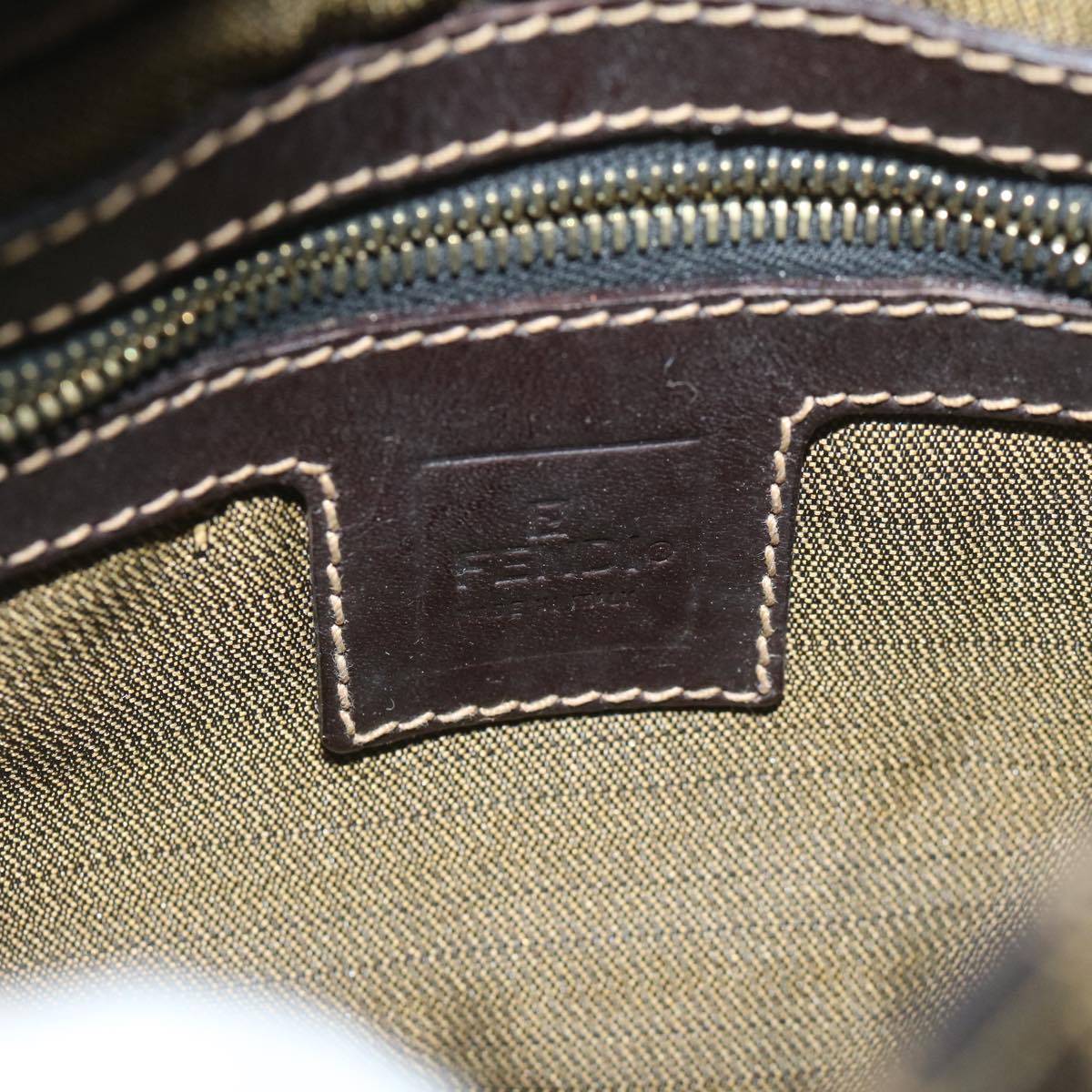 FENDI Zucca Canvas Mini Mamma Baguette Hand Bag Black Brown59810A