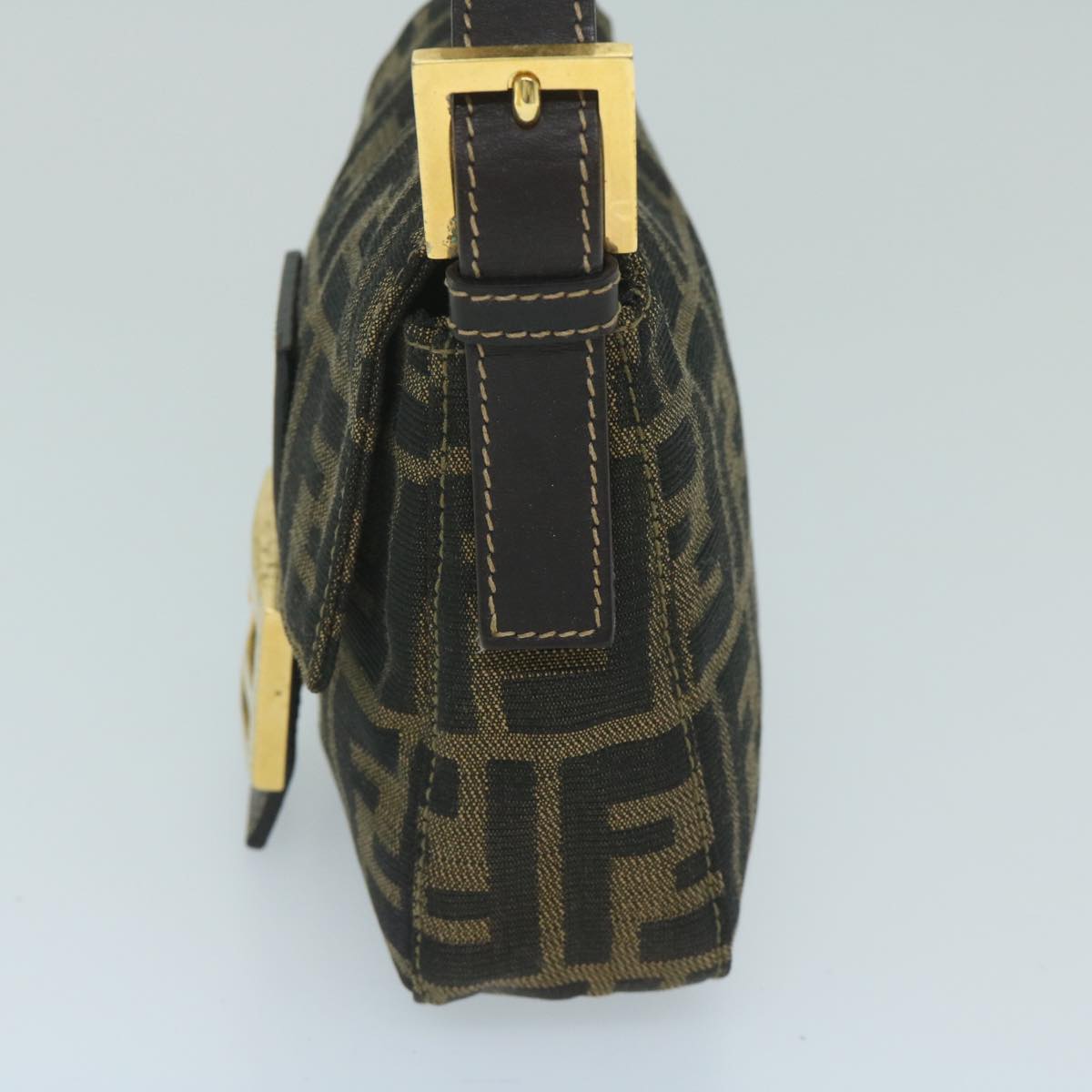 FENDI Zucca Canvas Mini Mamma Baguette Hand Bag Black Brown59810A