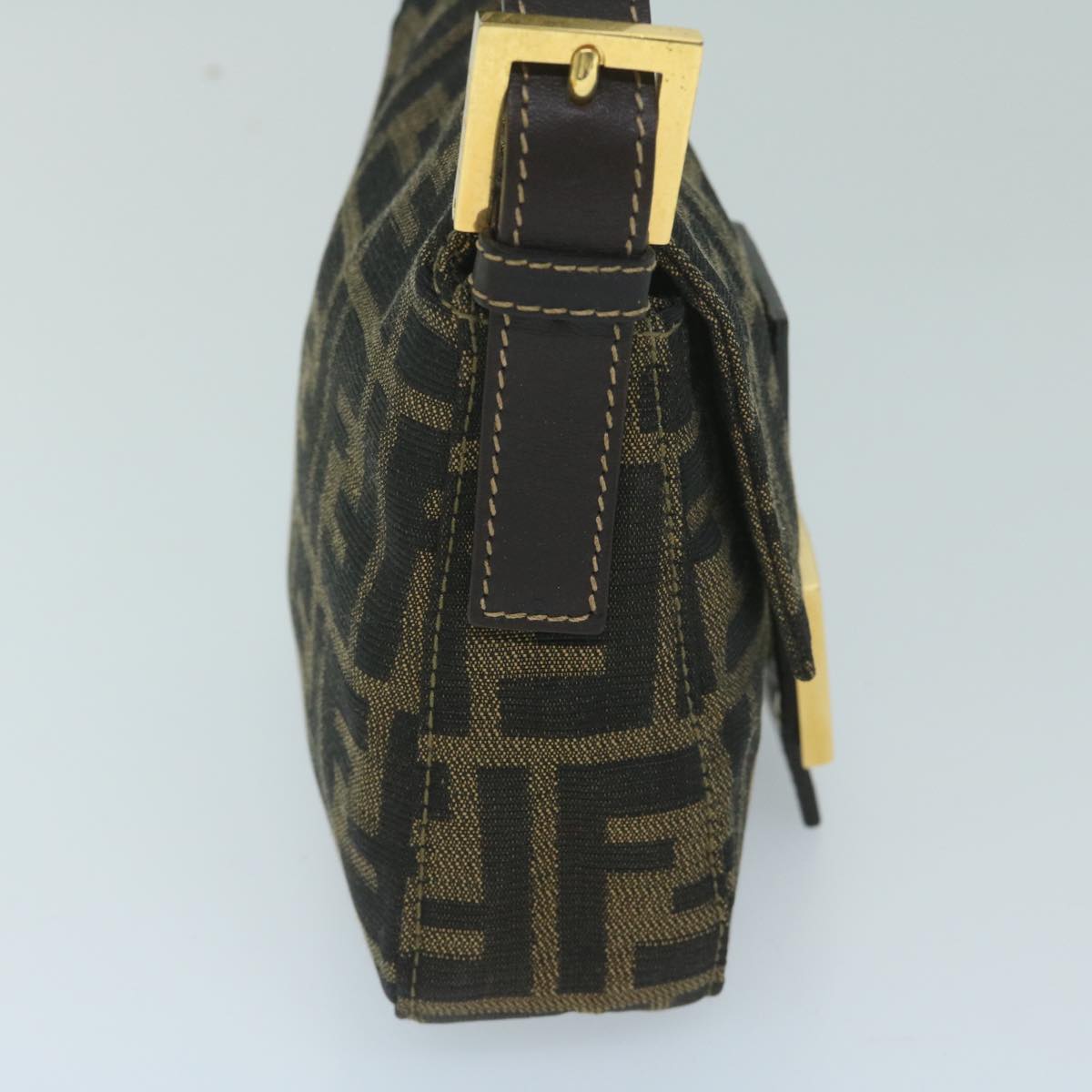 FENDI Zucca Canvas Mini Mamma Baguette Hand Bag Black Brown59810A