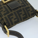 FENDI Zucca Canvas Mini Mamma Baguette Hand Bag Black Brown59810A