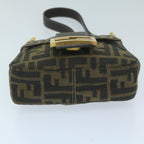 FENDI Zucca Canvas Mini Mamma Baguette Hand Bag Black Brown59810A