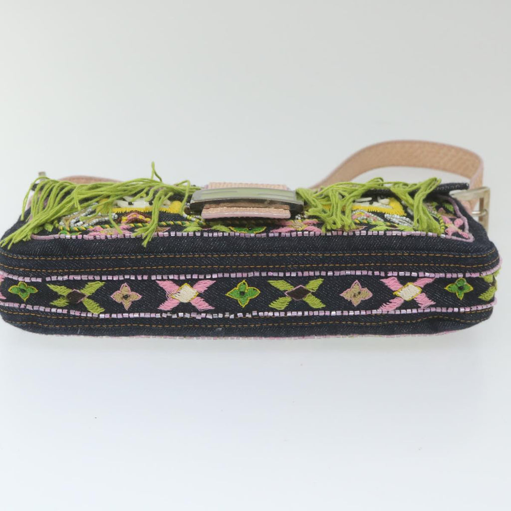 FENDI Mamma Baguette Shoulder Bag Denim Navy59814A