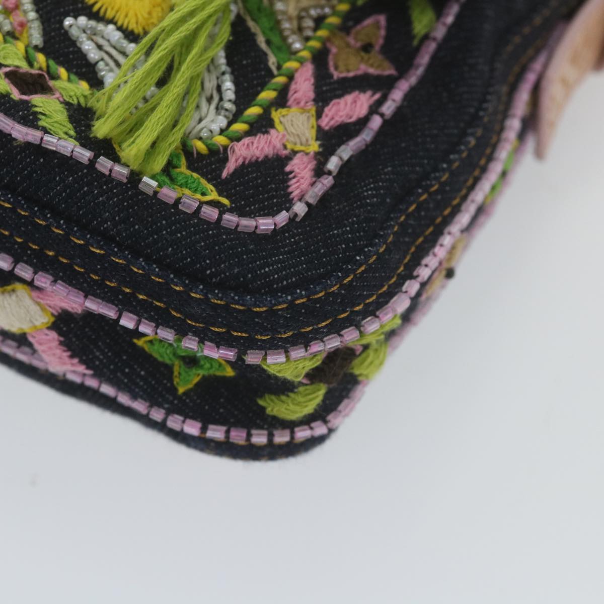 FENDI Mamma Baguette Shoulder Bag Denim Navy59814A