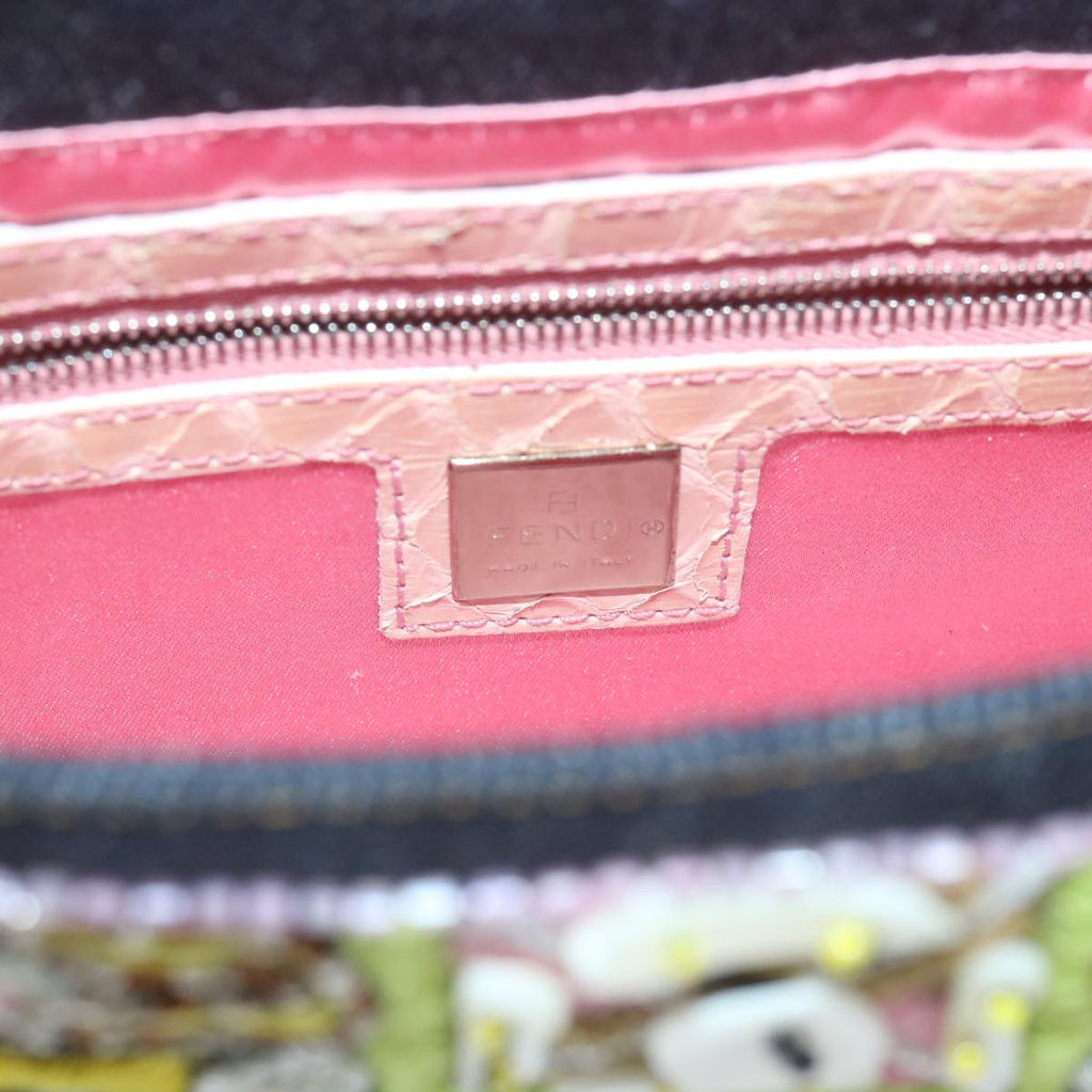 FENDI Mamma Baguette Shoulder Bag Denim Navy59814A