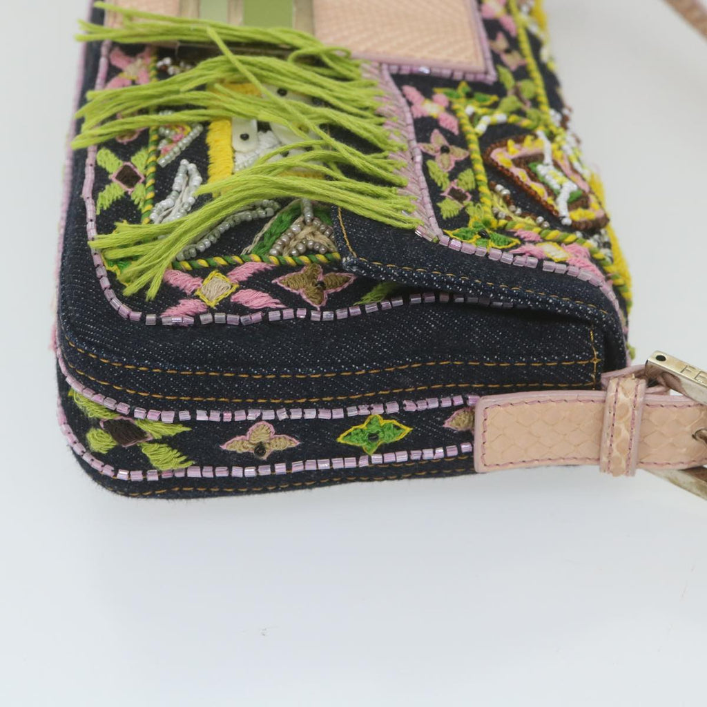 FENDI Mamma Baguette Shoulder Bag Denim Navy59814A