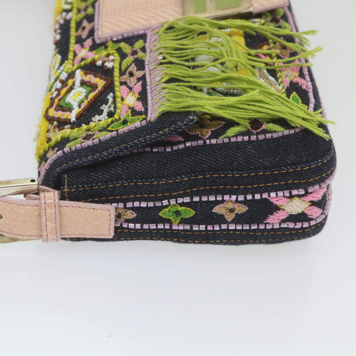 FENDI Mamma Baguette Shoulder Bag Denim Navy59814A