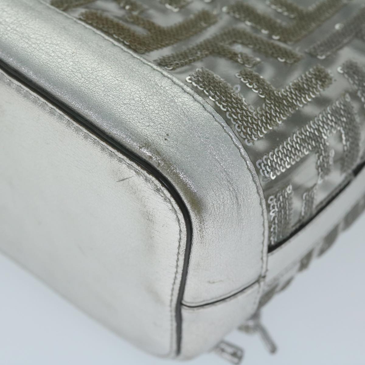 FENDI Zucca Canvas Montrezor Shoulder Bag Silver59882A