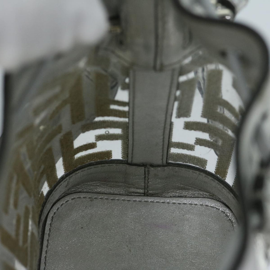 FENDI Zucca Canvas Montrezor Shoulder Bag Silver59882A