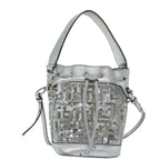 FENDI Zucca Canvas Montrezor Shoulder Bag Silver59882A