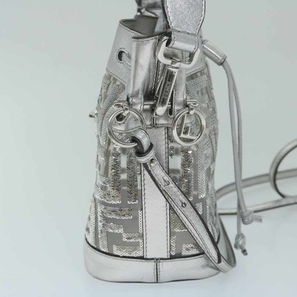 FENDI Zucca Canvas Montrezor Shoulder Bag Silver59882A