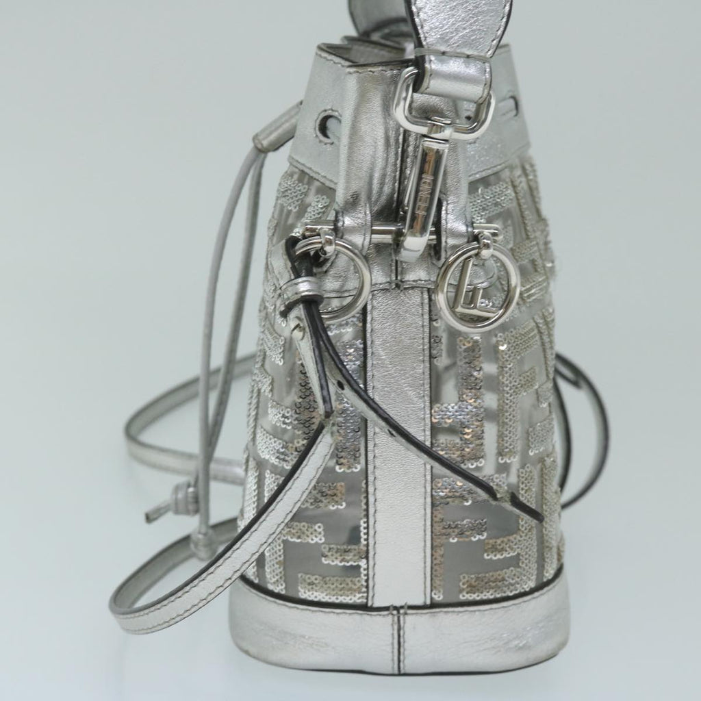 FENDI Zucca Canvas Montrezor Shoulder Bag Silver59882A