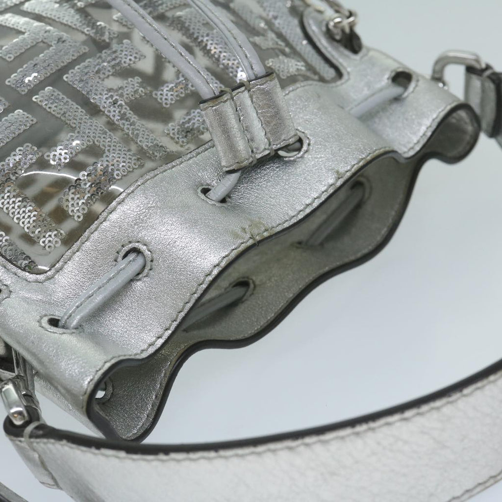 FENDI Zucca Canvas Montrezor Shoulder Bag Silver59882A