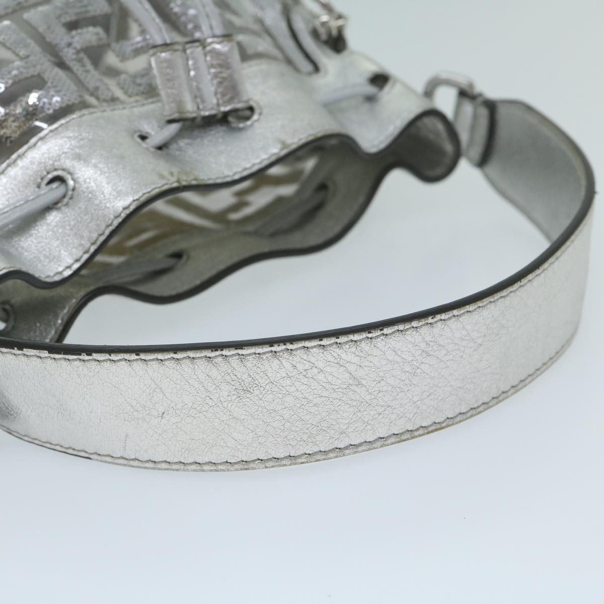 FENDI Zucca Canvas Montrezor Shoulder Bag Silver59882A