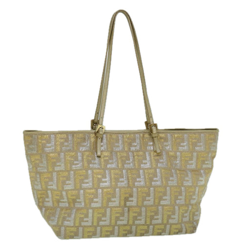 FENDI Zucca Canvas Tote Bag Gold Silver59911