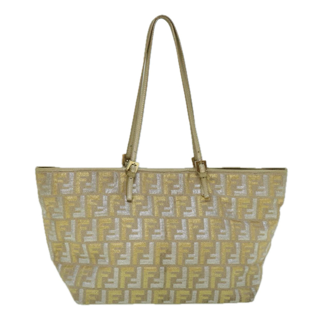 FENDI Zucca Canvas Tote Bag Gold Silver59911