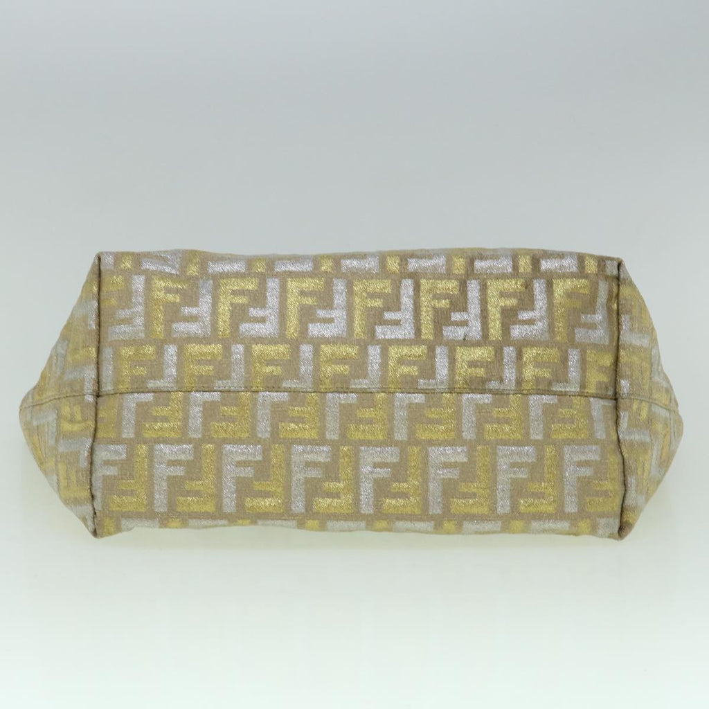 FENDI Zucca Canvas Tote Bag Gold Silver59911