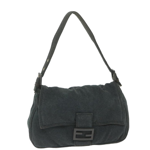 FENDI Mamma Baguette Shoulder Bag Cotton Gray 2321 26325 00859998