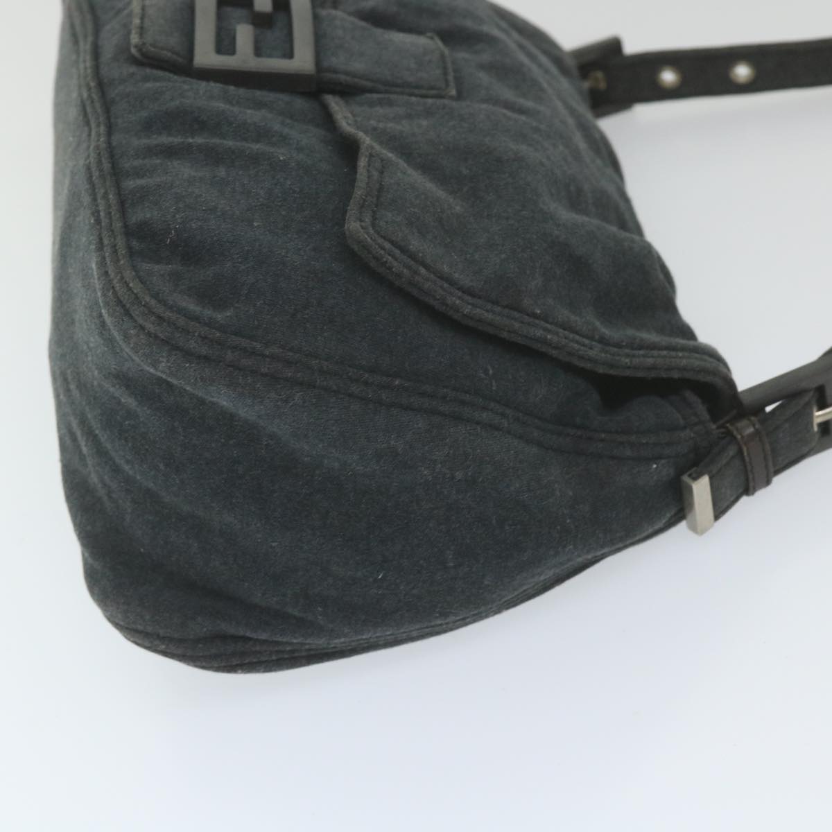 FENDI Mamma Baguette Shoulder Bag Cotton Gray 2321 26325 00859998