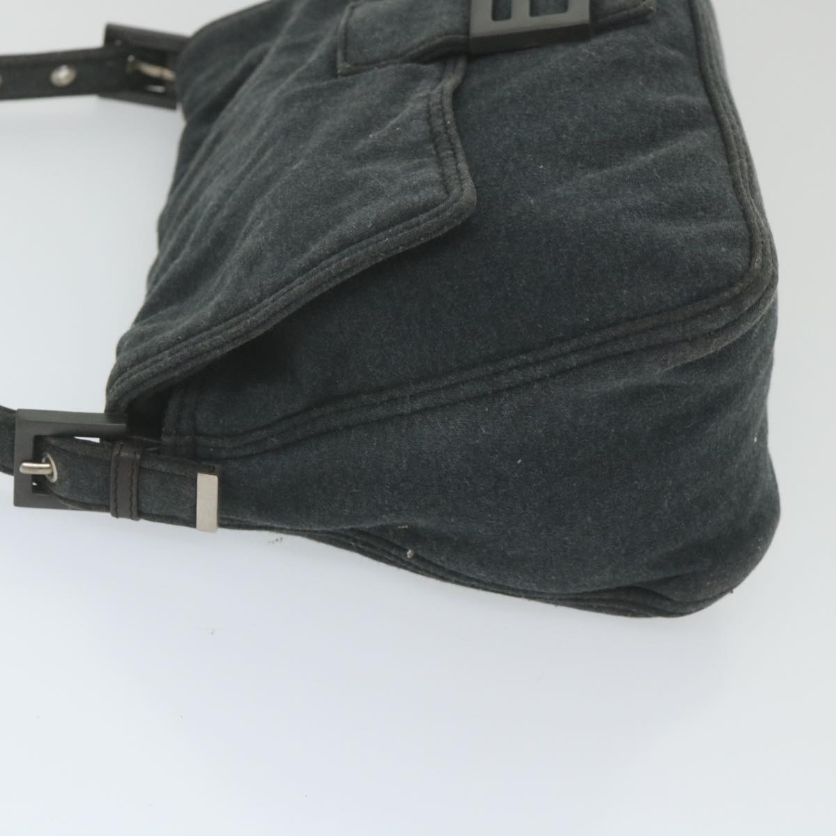 FENDI Mamma Baguette Shoulder Bag Cotton Gray 2321 26325 00859998