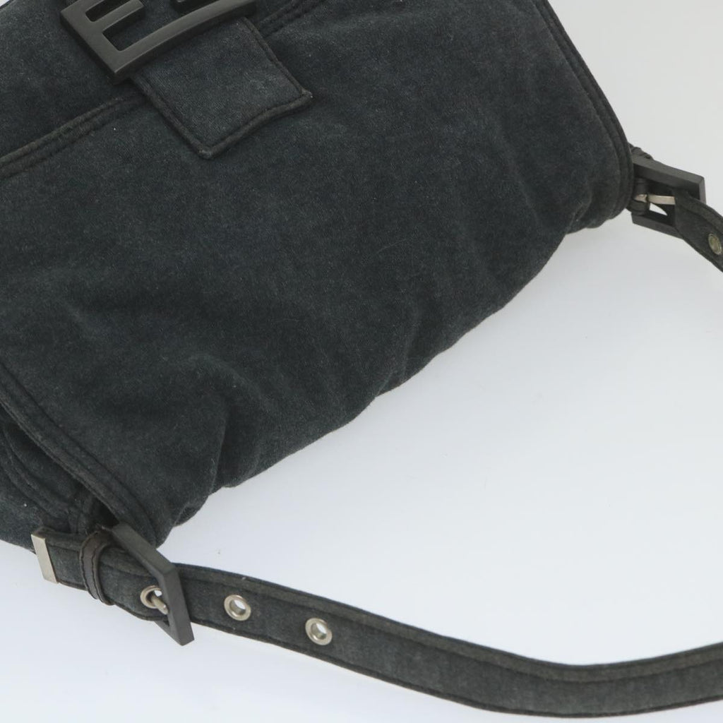 FENDI Mamma Baguette Shoulder Bag Cotton Gray 2321 26325 00859998