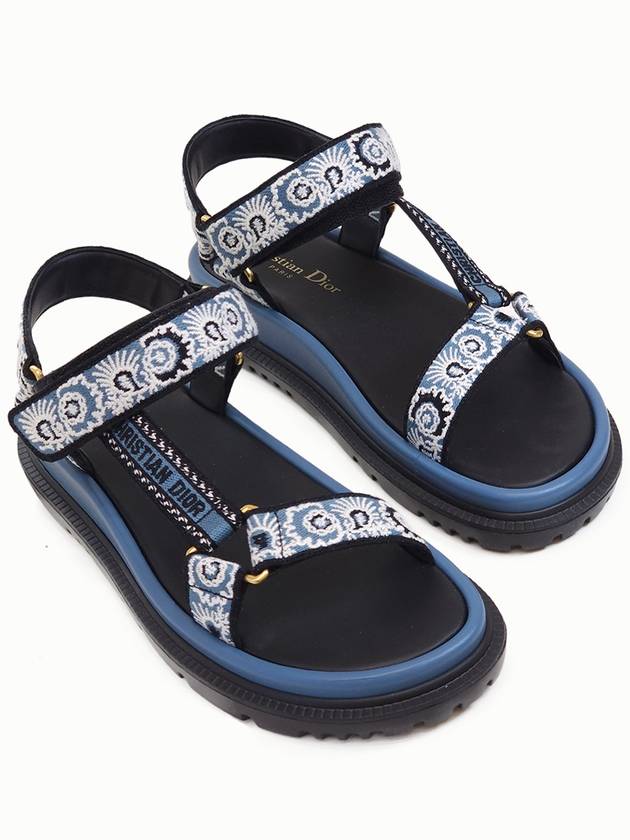 D-Way Embroidered Logo Sandals Blue Dior