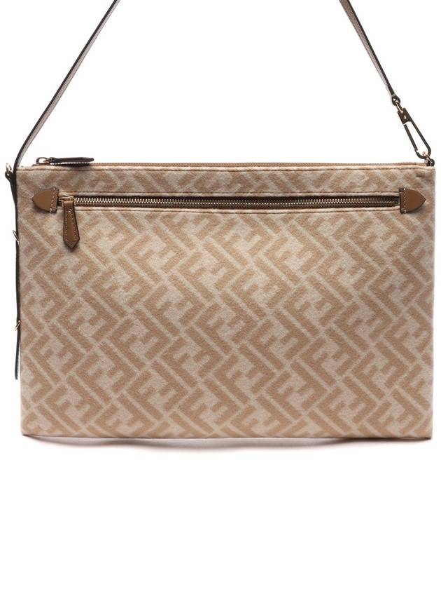 Fendi FF Logo Vertigo Clutch Bag Beige